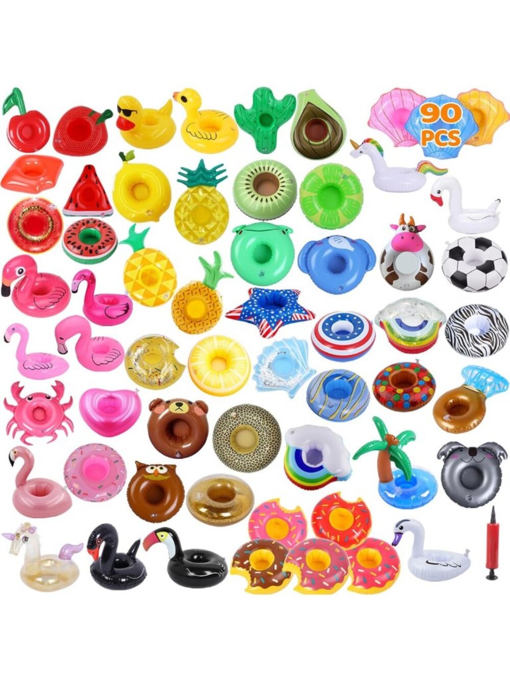 Inflatable Drink Holders - Bulk Pool Floats & Cup Holders for Summer Parties